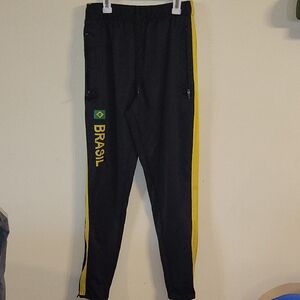 Black and Yellow Brasil Track Pants. As Is.